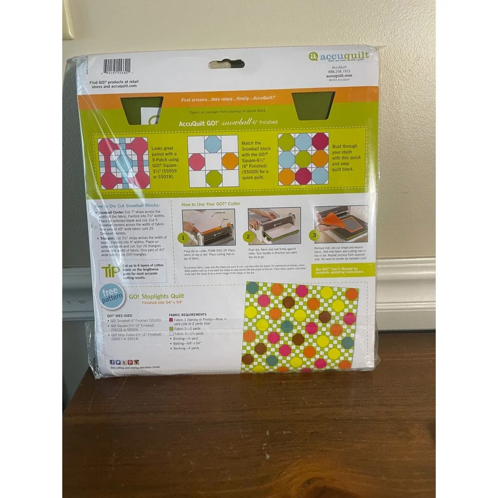 AccuQuilt GO! Snowball 6 Inch Finished Fabric Cutting Die 55330 New
